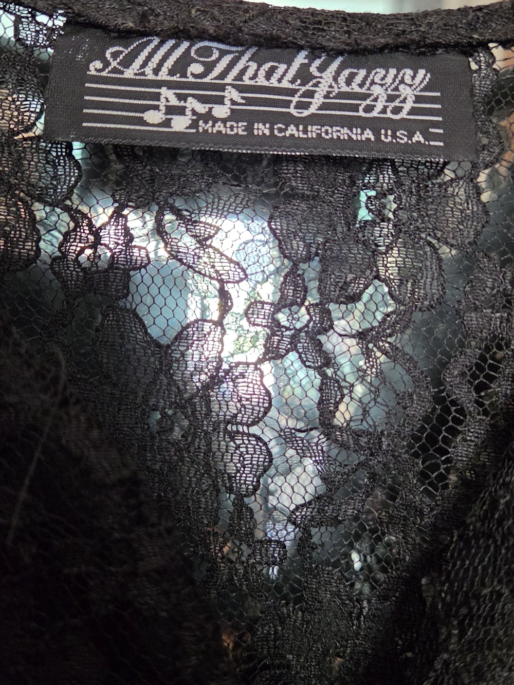 All That Jazz Vintage Sheer Black Lace Long Sleeve Maxi Dress SzM - Picture 3 of 12